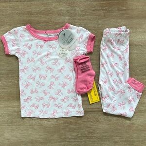 Bamboo Pink Butterfly Kids Pajama Set